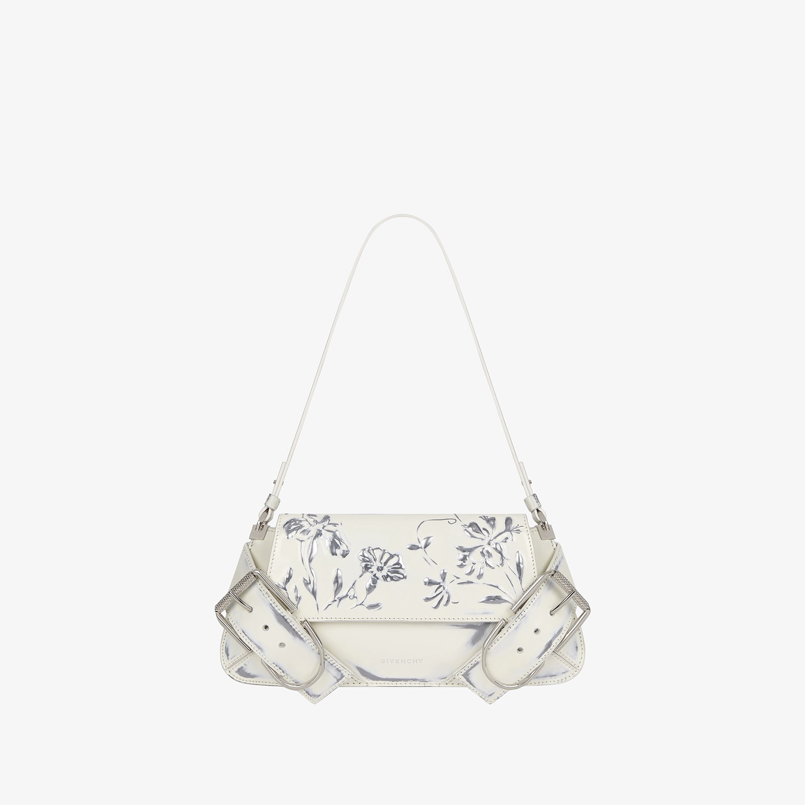 Replica Designer Bags Givenchy Women's Voyou Shoulder Flap Bag In Leather With Floral Pattern