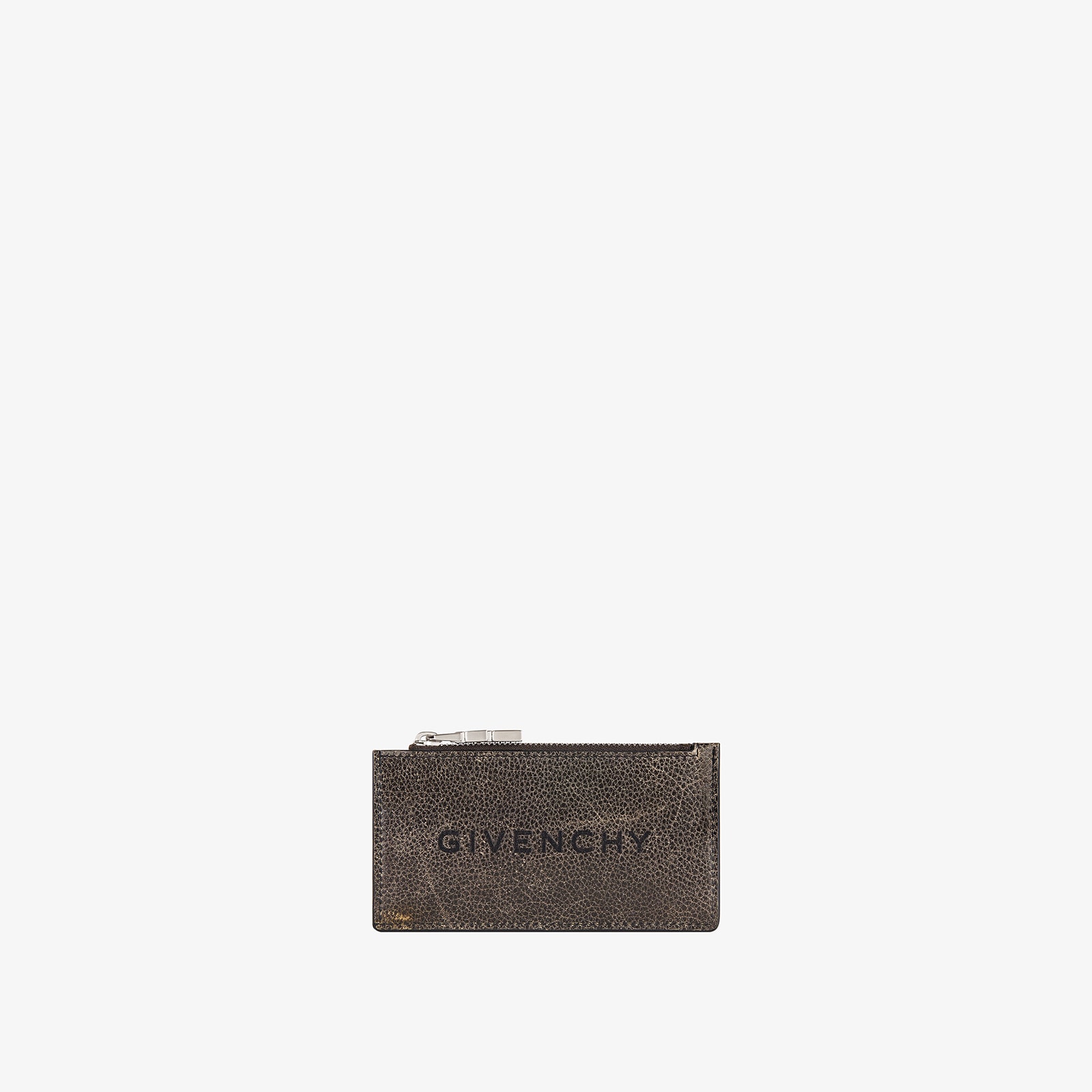 Replica Designer Bags Givenchy Men's Zipped Card Holder In Crackled Leather
