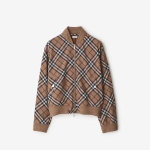 Burberry Check Wool Blend Harrington Jacket