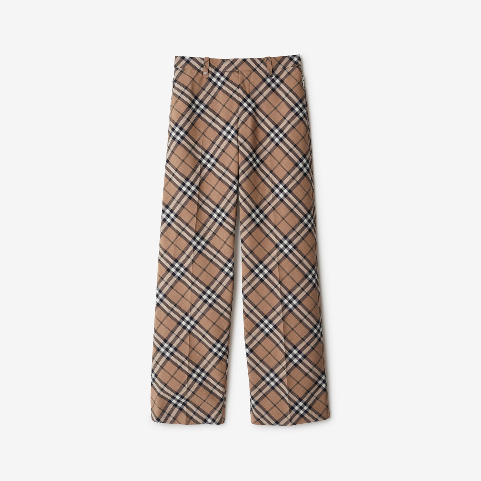 Burberry Check Wool Blend Tailored Trousers
