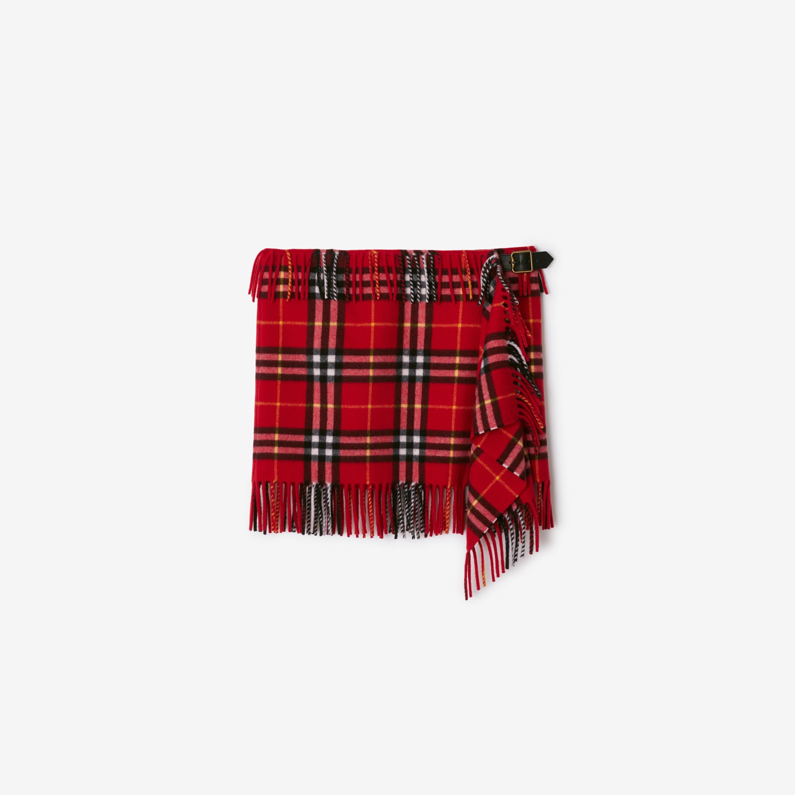 Burberry Check Wool Cashmere Scarf Skirt