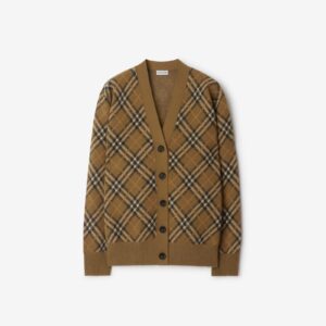 Burberry Check Wool Mohair Blend Cardigan