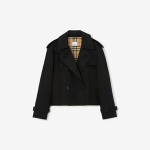 Burberry Cropped Gabardine Trench Jacket