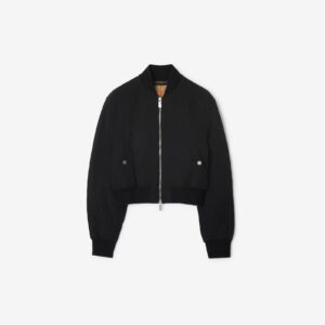 Burberry Cropped Quilted Nylon Bomber Jacket