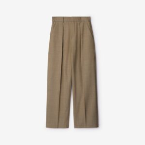 Burberry Herringbone Wool Tailored Trousers