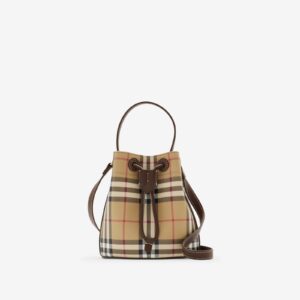 Replica Designer Bag Burberry Mini Check Bucket Bag