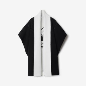Burberry Mirrored Horse Wool Cashmere Blend Cape