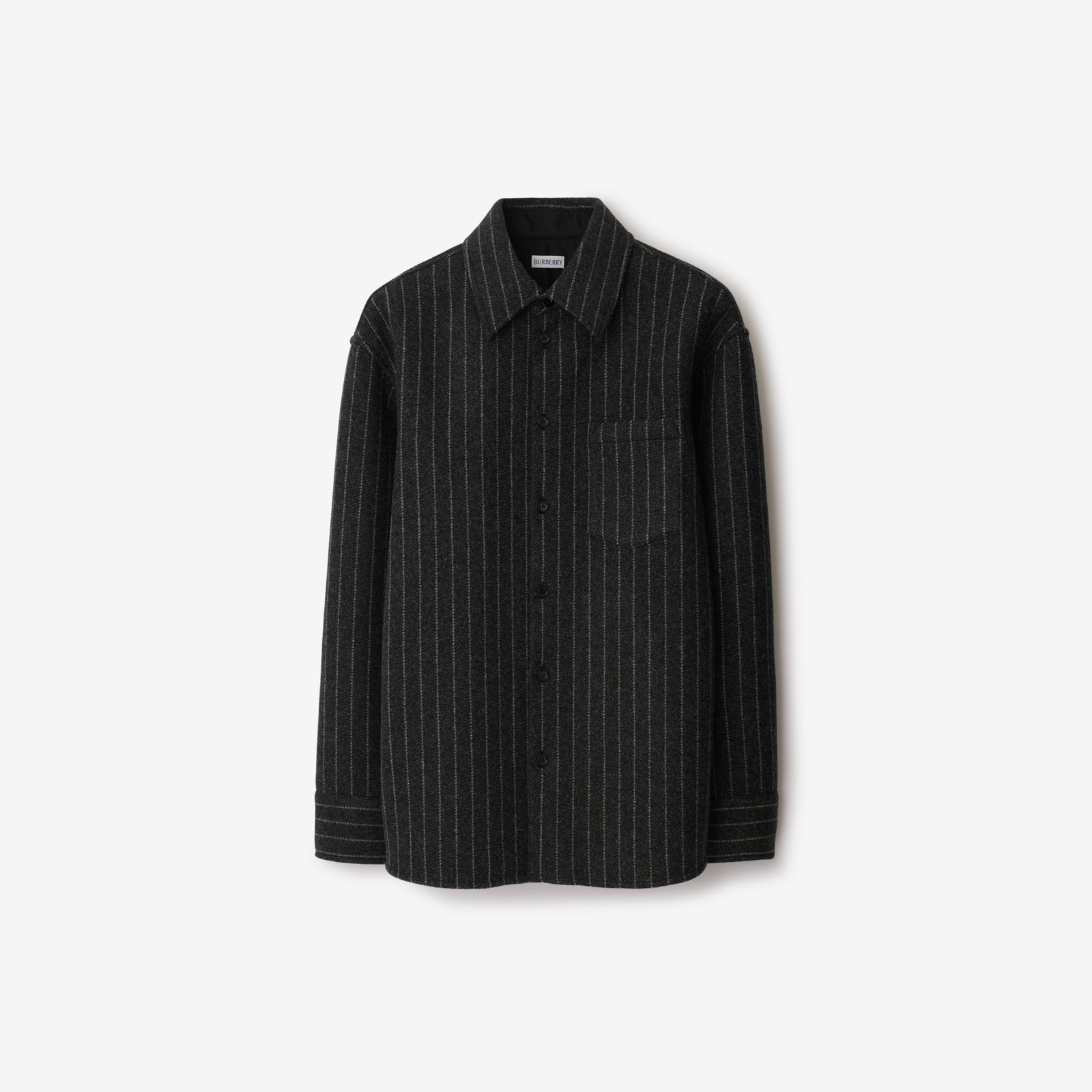 Burberry Pinstriped Wool Blend Shirt