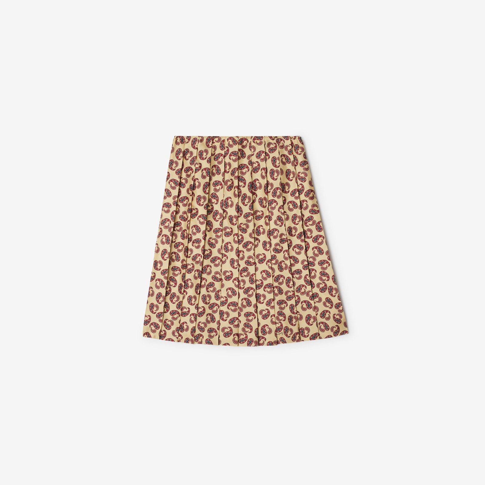 Burberry Pleated Paisley Silk Skirt
