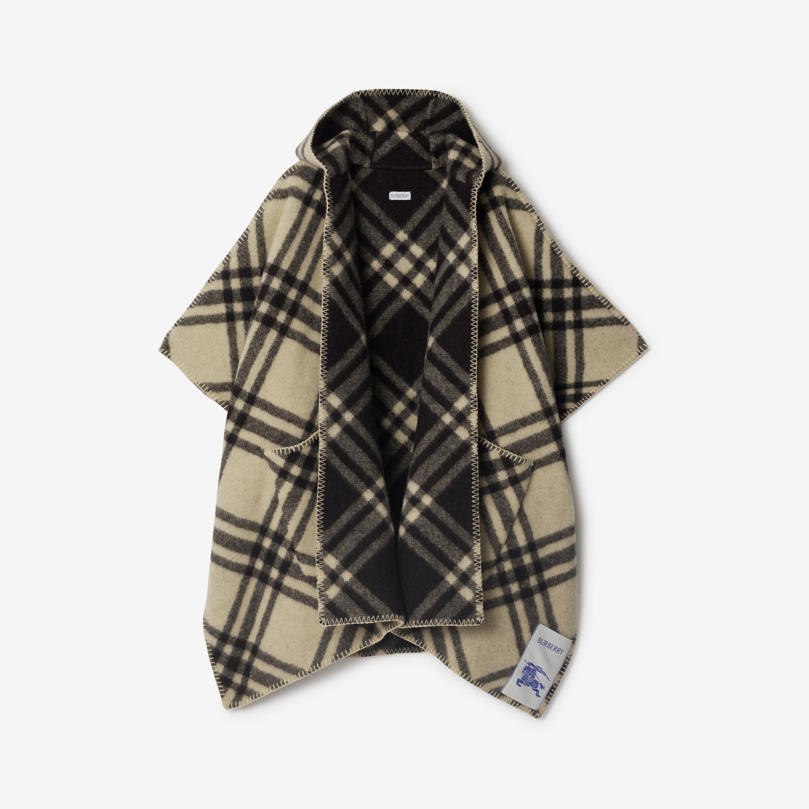 Burberry Reversible Check Wool Cape