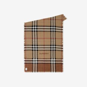 Burberry Reversible Check Wool Silk Scarf