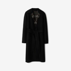 Burberry Reversible Check Wool Wrap Coat