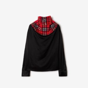 Burberry Satin and Check Scarf Top
