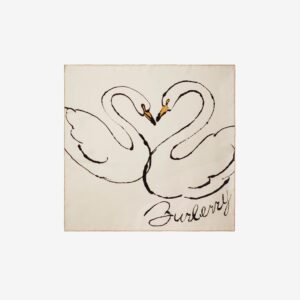 Burberry Swan Silk Scarf