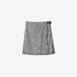 Burberry Warped Houndstooth Nylon Kilt