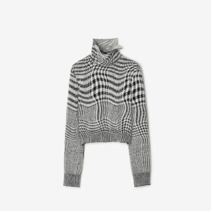 Burberry Warped Houndstooth Wool Blend Sweater