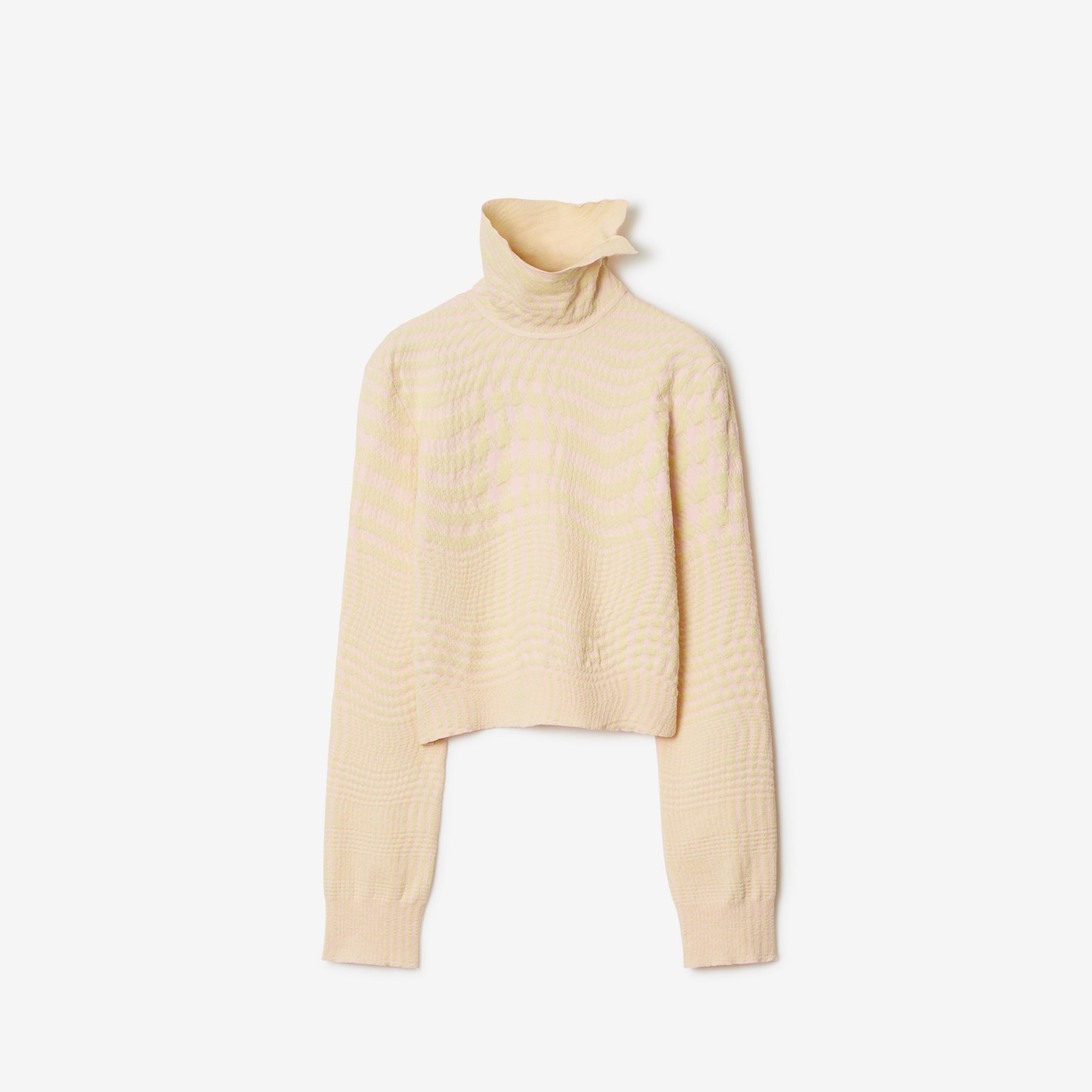 Burberry Warped Houndstooth Wool Blend Sweater