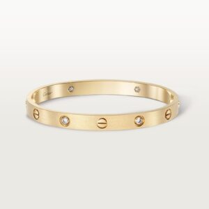 Cartier Love bracelet classic model with 4 brushed diamonds