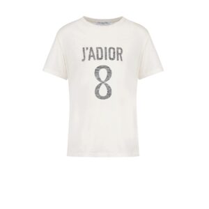Dior J'Adior 8 T Shirt White Cotton and Linen Jersey