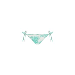 Dioriviera Bikini Bottom White and Aquamarina Technical Fabric with Toile de Jouy Sauvage Motif