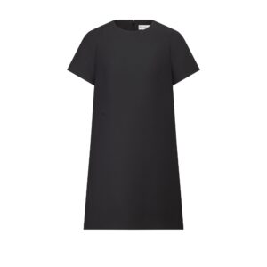 Dior Straight Dress Black Wool and Silk