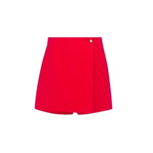 Dioramour Skort with CD Button Red Lightweight Wool and Silk