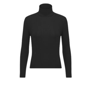 Dior Turtleneck Sweater Black Cashmere and Silk Ribbed Knit
