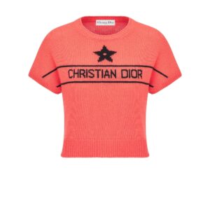 Dioriviera Short Sleeved Sweater Coral Cashmere Knit