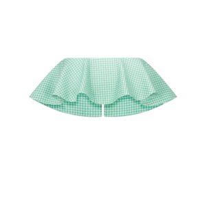 Dioriviera Bandeau Top White and Aquamarina Micro Houndstooth Technical Cotton Jacquard
