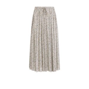 Dior Flared Mid Length Skirt White Cotton Muslin with Multicolor Libellule Camouflage Motif