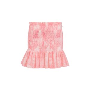 Dioriviera Ruffled Miniskirt White and Candy Pink Cotton Muslin with Toile de Jouy Sauvage Motif