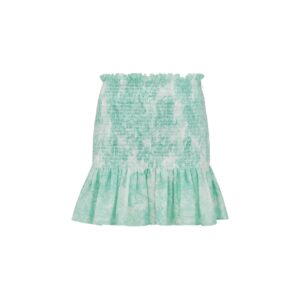 Dioriviera Ruffled Miniskirt White and Aquamarina Cotton Muslin with Toile de Jouy Sauvage Motif