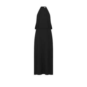 Dior Open Back Mid Length Dress Black Technical Crepe