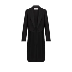Dior Tailcoat Jacket Black Wool and Silk Shantung