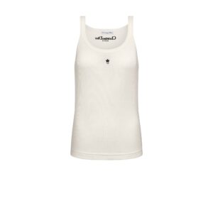 Dioriviera Tank Top Ecru Cotton Ribbed Jersey