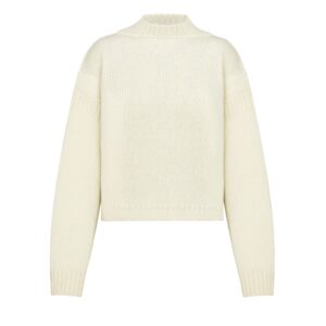 Dior Short Sweater Ecru Wool Blend Knit