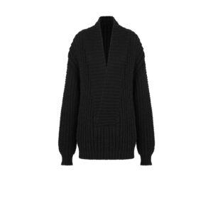 Dior Oversized Sweater Black Wool and Mohair Blend Knit