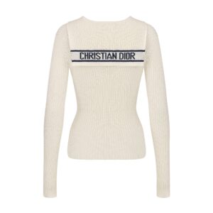 Dioriviera Sweater Ecru Cotton Ribbed Knit