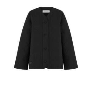 Dior Macrocannage Blouson Jacket Black Quilted Technical Taffeta