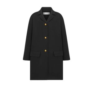 Dior Loose Peacoat Black Double Sided Virgin Wool and Cashmere