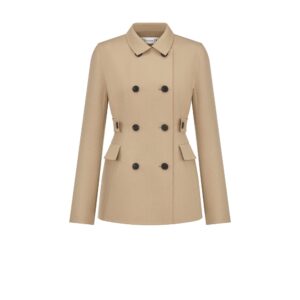 Dior Fitted Jacket Beige Double Breasted Virgin Wool and Silk Gabardine