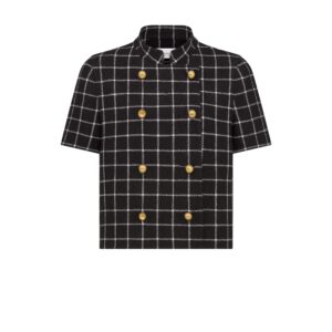 Dior Short Sleeved Jacket Black and White Double Breasted Double Sided Check'n'Dior Virgin Wool