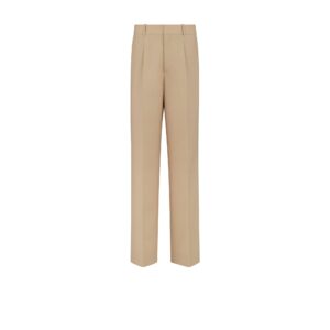Dior Wide Leg Pants Beige Virgin Wool and Mohair