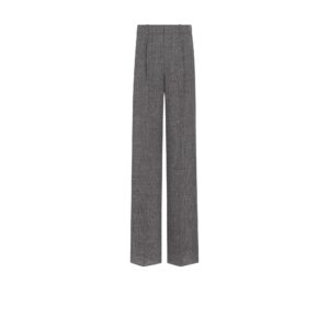 Dior Wide Leg Pants Gray End on End Virgin Wool
