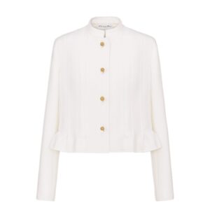 Dior Peplum Jacket Ecru Virgin Wool and Cotton Boucle Blend