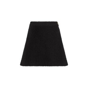 Dior Flared Miniskirt Black Cotton and Wool Blend Knit