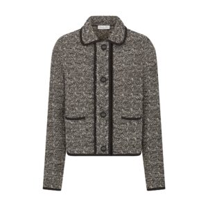 Dior Jacket Black Wool Blend Heathered Textured Knit