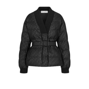 DiorAlps Reversible Belted Jacket Black Quilted Technical Taffeta Jacquard with Dior Oblique Motif