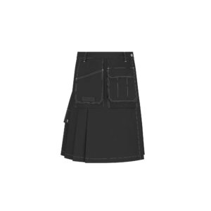 Dior Pleated Wrap Skirt Black Cotton Gabardine