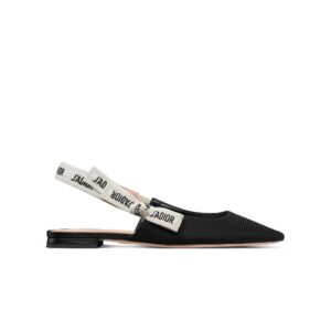 J'Adior Slingback Flat Black Technical Fabric